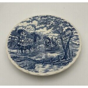Vintage English  Plate Royal Main Blue 10”by Royal Wessex. Coach Sense 80’s.